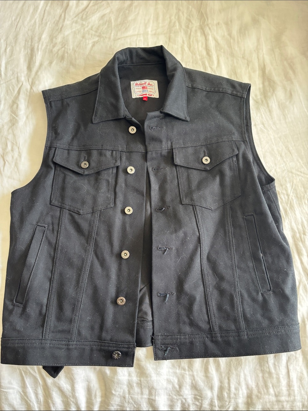 Bullhead Men's Black Denim Button Vest